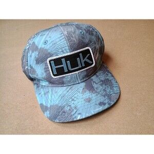 Huk Performance Fishing Hat Cap Men's One Size Fitted Blue Outdoors Pattern
